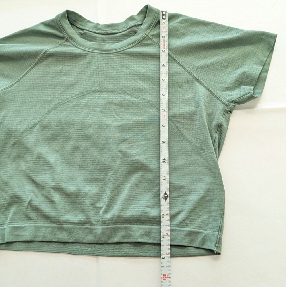 Lululemon Swiftly Tech Crop Top Womens 6 Green Crewneck Short Sleeve - Picture 5 of 6